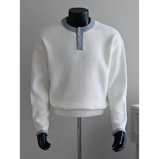 Dai silk warm autumn Henry collar men's bottoming shirt with 2025 new autumn and winter top handsome waffle sweater men's gray M _ It is recommended that 100 Jin Jin is equal to within 0.5 kg