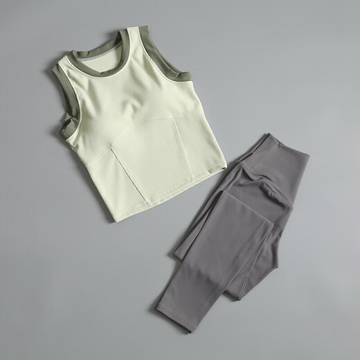 LULUNILEMON Lulu Yoga Suit Women's Summer New Style Pilates Training Running Underwear Fitness Sports Vest Avocado Green + Fruit Green M