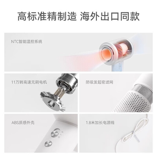 National 3C certification丨4.5 billion negative ion hair care High-speed leafless hair dryer household negative ion silent high-power non-damaging constant temperature quick-drying hair dryer Huaqiangbei Official top-five air nozzle Macaron丨4.5 billion hydrating negative ion hair care 2025 new style丨top version 1 1 version 1.8 meters long gift box