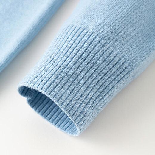 INMAN Commuting Simple Casual Knitted Cardigan Women's 2025 Autumn Retro Embroidered Soft and Comfortable Round Neck Sweater Milk Blue S