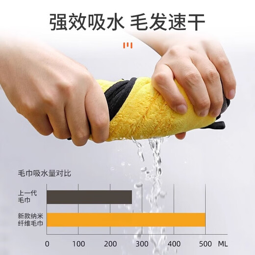 Pet absorbent towel, thickened, quick-drying, non-stick hair supplies, special bath towel for dogs and cats, special products for pets, double-sided thickening, yellow medium size - 50*100cm 2 pieces