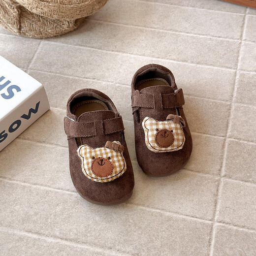 Terranis recommended by Yangma 2025 Spring and Autumn New Style Breathable Cartoon Shoes for Girls and Toddlers Korean Style Cute Soft Sole Non-Slip Camel 21_Inner Length 13.8cm