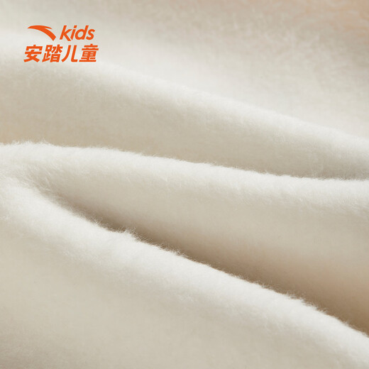 ANTA children's fleece sweatshirt for girls 2025 winter new Chinese ice and snow cute print knitted pullover cheese white-1 fleece 101 cm