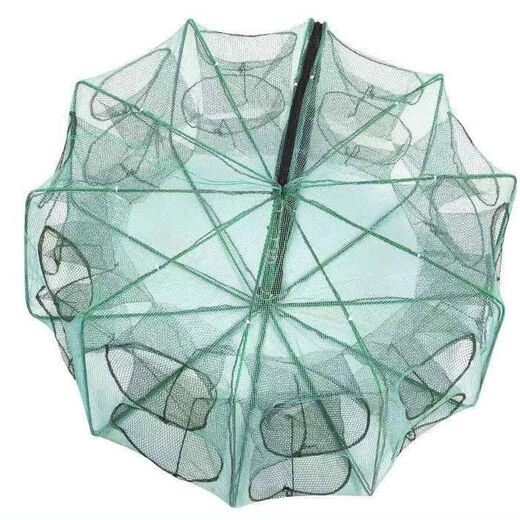 Fish cage, fish net, shrimp net, octagonal cage, foldable crab, eel, loach, lobster cage, fish cage, shrimp cage, fishing net, 8 imported - 70 cm (10 baits + accessories) No Specifications