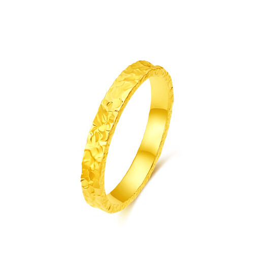 Ming Diamond International 18K Gold Exploding Ice Ring Women's au750 Simple Plain Ring Bracelet for Girlfriend's Birthday Gift