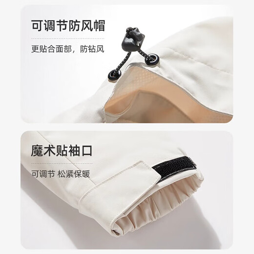 Men's and women's three-in-one removable liner jacket for autumn and winter outdoor windproof and waterproof thickened fleece jacket, black, three-in-one, men's model