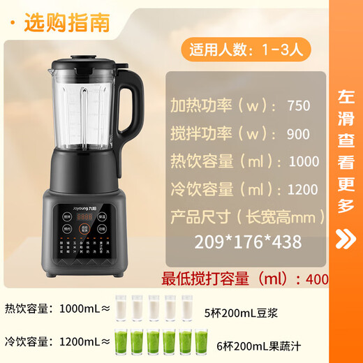 Joyoung's new household Qingyin fully automatic 1.2L multi-functional reservation soybean milk machine for 2-3 people juicer cooking food supplement machine grain breaking machine P203