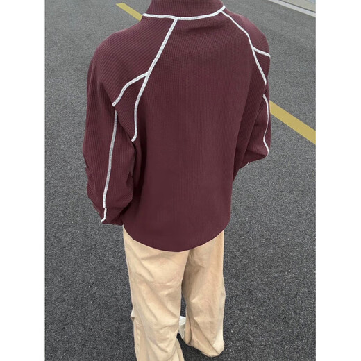 Lingbo (XUANSENTU) Hasselblad half-zip sweatshirt men's autumn design outdoor sports cycling clothing American P Purple Red Upgraded M