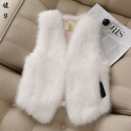 Yinshi Grape Purple 2025 new style imitation fox fur imitation fur vest short vest for women high-end light luxury model slim large size black S