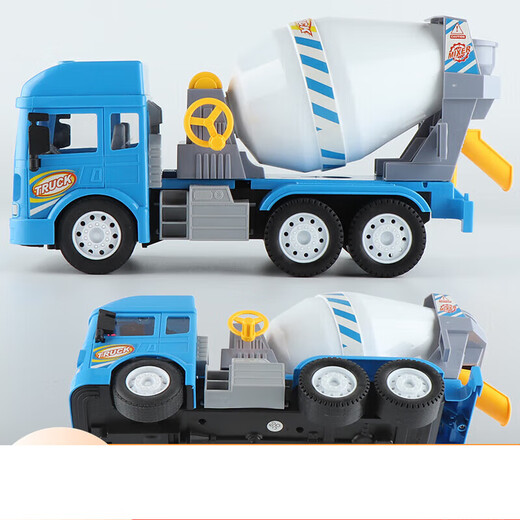 Mixer truck large Linda music sound and light cement pump truck tank truck engineering vehicle model children's boy toy car music climbing car (with battery + minifigure)