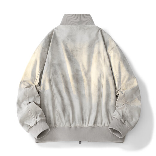 MONPOC tie-dye jacket men's spring, autumn and winter American high street bomber jacket men's clothing MOJ02 khaki XL