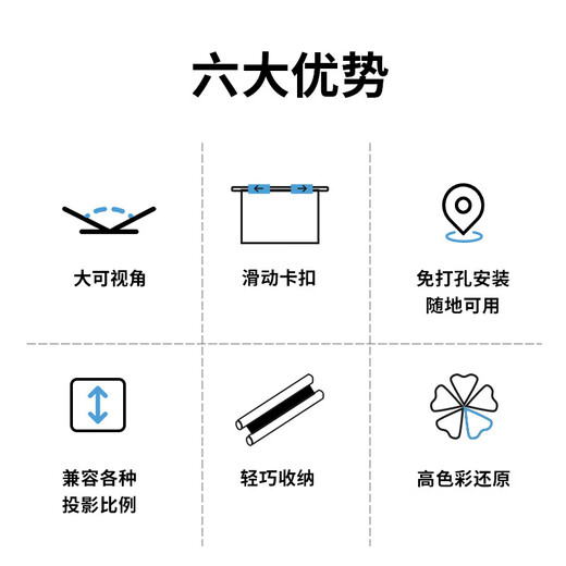 Écran de projection d'ombre carrée crochet écran mural sans poinçon maison tissu de projection haute définition 84 pouces 100 pouces mobile portable mural chambre salon projecteur bureau écran simple fibre de verre blanche 120 pouces 4 3
