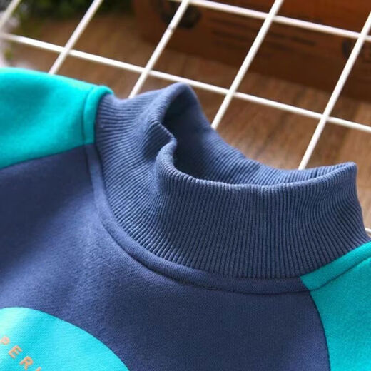 男童加绒卫衣冬季半高领2025新款韩版中大童加厚上衣儿童装打底衫 黑色卫衣加绒款 110 110cm