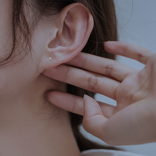 S999 Sterling Silver Ear Expansion Ear Rod Women's Ear Piercing Earrings Thick Invisible Anti-blocking Silver Needle Earrings Ear Bone Nails Earrings 999 Pure Silver 10 Pieces