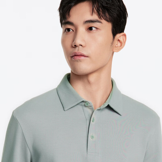 Jiumuwang Men's POLO Shirt Men's Shopping Mall Same Style Autumn and Winter Soft, Comfortable, Simple and Versatile Long Sleeve POLO Shirt Men's