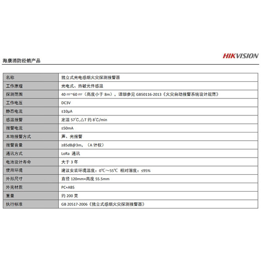 Hikvision 10 independent photoelectric smoke fire detection alarms, 10 pieces per pack