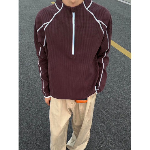 Lingbo (XUANSENTU) Hasselblad half-zip sweatshirt men's autumn design outdoor sports cycling clothing American P Purple Red Upgraded M