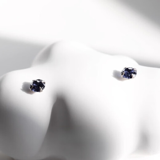 Everlasting Leaf Tanzanite ISLANDIO Natural 3mm Sapphire Stud Earrings London Tanzanite Blue 4mm丨Silver Pair