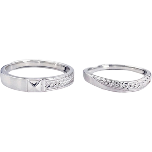 CHINA GOLD platinum solid living ring ear language image wheat ears couple about 7.07g