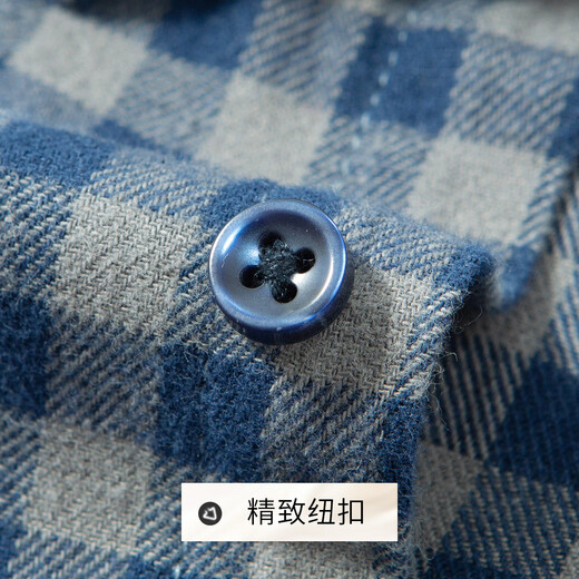 Rich 100% cotton double-sided brushed autumn men's shirt men's long-sleeved warm plaid soft waxy skin-friendly men's shirt