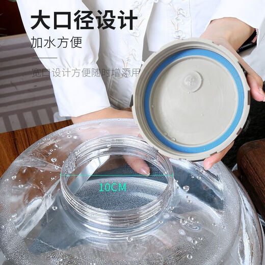 Fat Donglai's same style German imported quality Kung Fu tea table pure water bucket empty bucket special mineral water bucket outdoor water storage bucket food 15 liters transparent vertical type new timing patented lid one bucket one lid + set accessories carton packaging