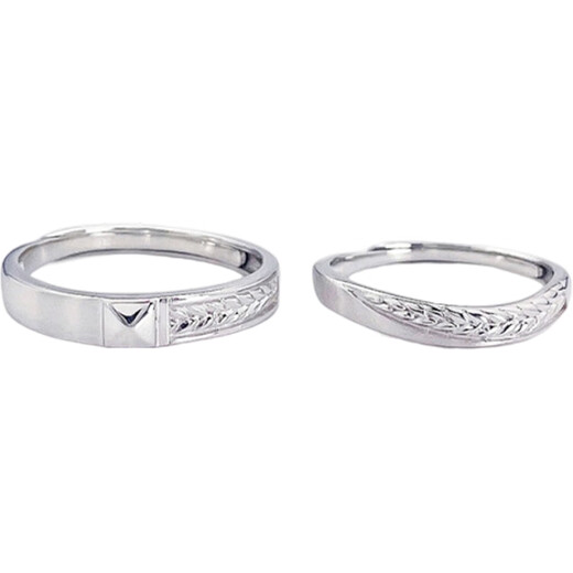 CHINA GOLD platinum solid living ring ear language image wheat ears couple about 7.07g