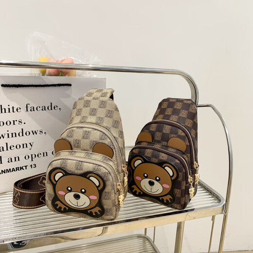 North bag fashion small bag new versatile playful and cute shoulder messenger bag casual chest bag birthday gift to girlfriend coffee color