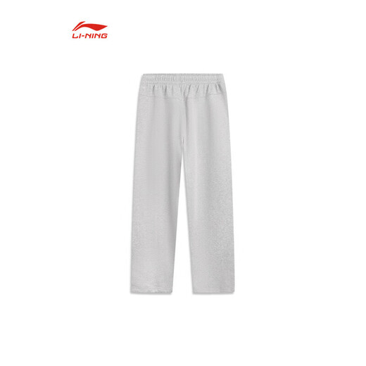 Li Ning BADFIVE velvet warm sweatpants men's 2025 winter new straight-leg loose sweatpants floral gray moon watch mixed gray-2 2XL (185)