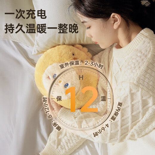 New national standard rechargeable hot water bottle heater hand warmer explosion-proof warm baby hot water bottle warmer waist bag cute mini automatic power-off warmer quilt artifact plush thickened/lilac brown safe and explosion-proof