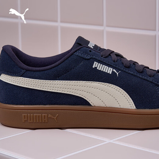 Puma (PUMA) classic retro versatile low-cut sneakers for men and women new casual shoes SMASH 390984 Navy Blue-White-23 42