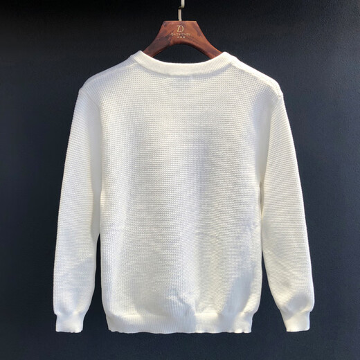 Beihai Erxiang 2025 Autumn New Men's Henry Collar Sweater Tops Versatile Simple Solid Color Breathable Fashion Bottoming White L 120-135Jin Jin is equal to 0.5 kg