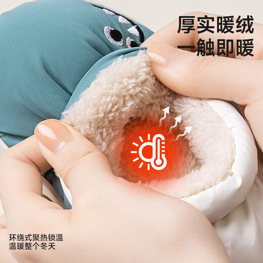 Pig Daddy Children's Cotton Slippers Boys Autumn and Winter Indoor Bag Heel Anti-Slip Warm Girls and Baby Outerwear Cotton Shoes Blue 22