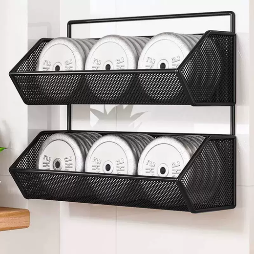 Yusenyi Kitchen Storage Rack Artifact Drainage Wall Basket Perforated Free Multifunctional Vegetable Basket Seasoning Wall Hanging Rack Ginger and Garlic White Double Layer Large (Standard Model)