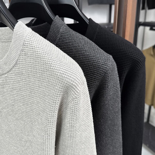 TOMMY JEANS Tommy Henry Collar Sweater Men's Fall 2025 New Simple Mature Stable Design Soft Waxy Bottoming Top Oatmeal Gray XL