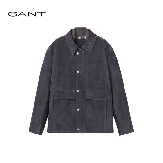 GANT Barn style leather jacket 25 autumn and winter new men's short sheep suede jacket jacket 943-dark gray one size 48 (170)