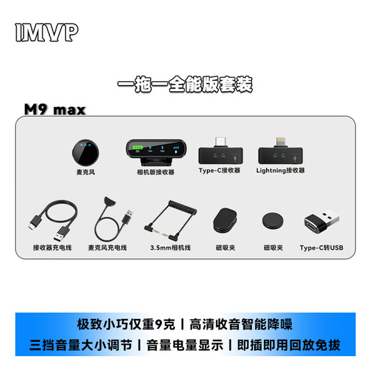 IMVP camera wireless lavalier microphone suitable for Sony ZV-E10 ZV-E10L A7M4 A7C2 camera mirrorless live video outdoor interview noise reduction radio microphone suitable for Sony ZV-E10 camera microphone