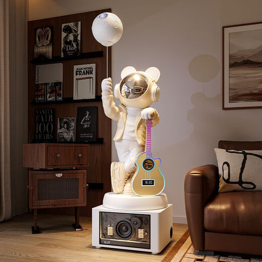 Jizhao Astronaut Large Floor-standing Decoration in the Living Room Next to the TV Cabinet High-end Light Luxury Decoration Starry Sky Projector Lamp Beige Astronaut + Xiaoai Classmate Speaker + Karaoke Speaker Height 160.5cm No Specifications