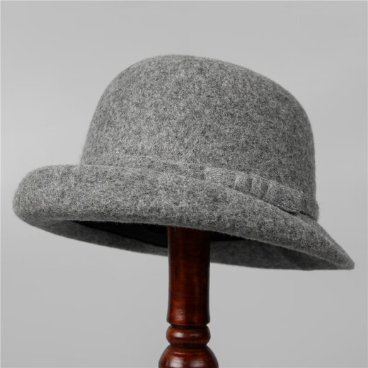 Fangchi felt mother hat women's French retro bow bucket hat autumn and winter rich style hat mocha color M (56-58cm)
