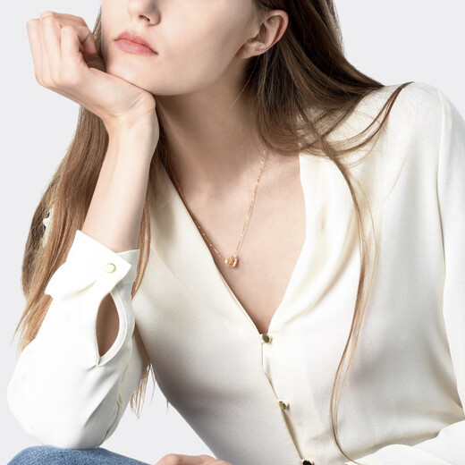 Chow Sang Sang 18K rose gold love secret heart-shaped necklace pendant for women K gold 90365N price 47 cm