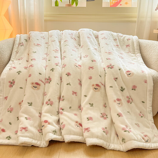 Red Dragonfly (RED DRAGONFLY) Raschel blanket winter thickened plus velvet single towel quilt flannel blanket office nap blanket Manta bear skin-friendly and warm machine washable 150*200cm about 5Jin Jin equals 0.5kg