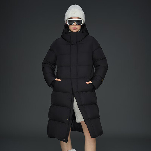 Gao Fan and Yu Wenwen's same style black gold goose down jacket with function 5.0 eight grid new men's and women's same style long down jacket black S
