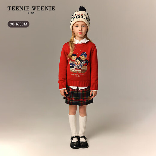 Teenie Weenie Kids Bear Children's Wear 26 New Girls Baby College Plaid A Version Pleated Skirt Mixed Color 130cm