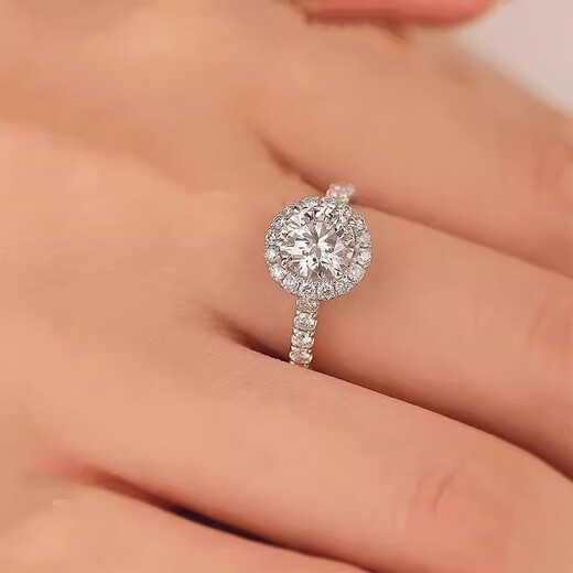 I Do platinum PT950 diamond ring for women, round bag, 1 carat diamond ring, cultivated diamond wedding ring, proposal, wedding, gift for wife and girlfriend, round bag - 1 carat diamond size 9