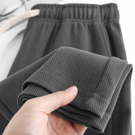 Senma Flagship Store 300g Heavy Straight Dark Gray Casual Pants Twill Casual Sports Loose Sweatpants Versatile Men and Women Long Dark Gray 3XL _ Recommended 151-160Jin Jin is equal to 0.5kg