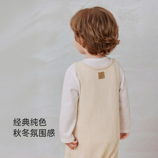 Babylove baby overalls autumn and winter woolen pants for men and women solid color versatile knitted pants warm jumpsuits