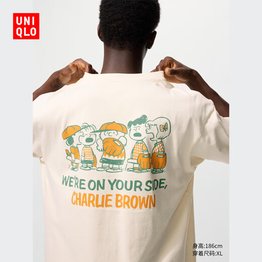 
Uniqlo men's clothing/same style UT PEANUTS printed T-shirt/short-sleeved T-shirt 477342 01 creamy white XS /160/76A