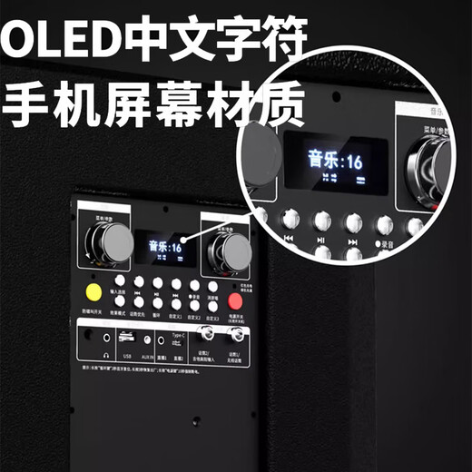 Malata square dance audio high-power shocking bass portable outdoor karaoke trolley speaker professional stage performance equipment karaoke sound card live broadcast internal recording all-in-one machine M+9798 (dual 10-inch bass) built-in sound card + dual charging microphones free gift package