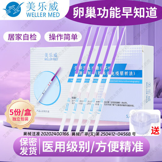 Ovarian function test paper FSH follicle stimulating hormone household Magewell 5 ovaries + 20 ovulation + 5 early pregnancy sticks