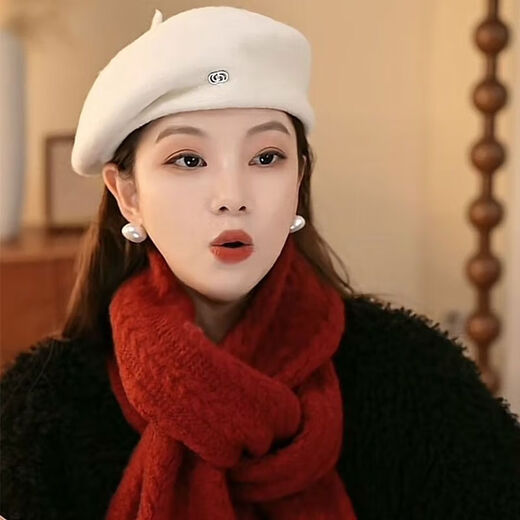 Temperament and warm beret, fashionable and versatile, Korean version, shaped and face-changing, autumn and winter new elegant painter hat M555 black