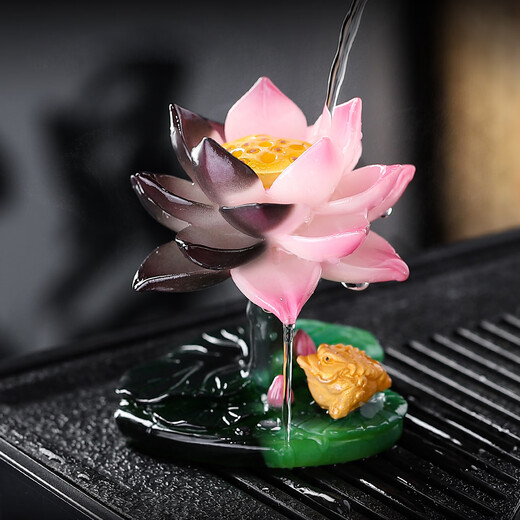 Color-changing tea pet ornaments can raise high-end creative Zen lotus golden toad tea play tea table tea table lucky tea accessories golden toad play dew